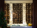 Гирлянда "Штора" теплый-белый LED, контроллер, 1,5*1,5