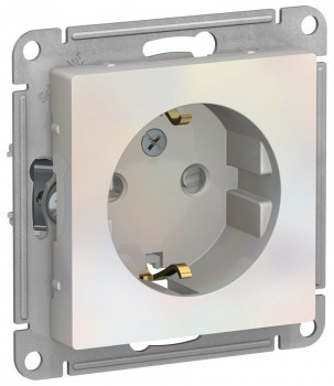 Механизм розетки 1-м СП AtlasDesign 16А IP20 с заземл. жемчуж. SchE ATN000443