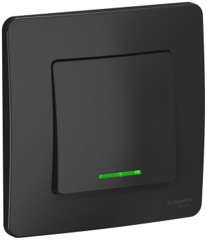 Выключатель 1-кл. СП Blanca 10А IP20 (сх. 1) 250В с подсветкой антрацит SchE BLNVS010116 Выключатель 1-кл. СП Blanca 10А IP20 (сх. 1) 250В с подсветкой антрацит SchE BLNVS010116