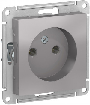 Механизм розетки 1-м СП AtlasDesign 16А IP20 без заземл. алюм. SchE ATN000341