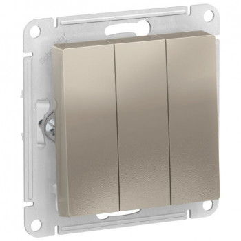 Выключатель 3-кл. СП AtlasDesign 10А IP20 (сх. 1+1+1) 10АХ механизм мокко SE ATN000631